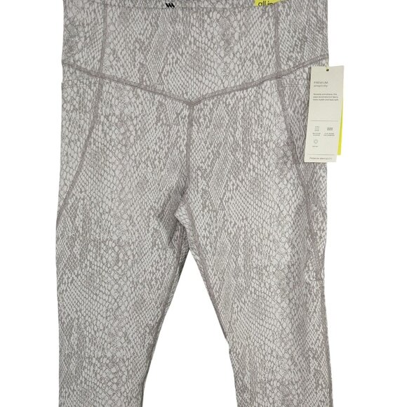 All in Motion Leggings Women Size M Grey Snake Print Moisture Wicking UPF 50+ - Picture 2 of 8